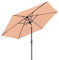 LOLAhome Parasol inclinable de Ø300 cm, Beige ocuro, mástil Ø38mm de aluminio Gris, con Antiviento y Manivela, Elegante y Duradero, tratamiento Anti-corrosión, Para Exterior, Jardín, Terraza