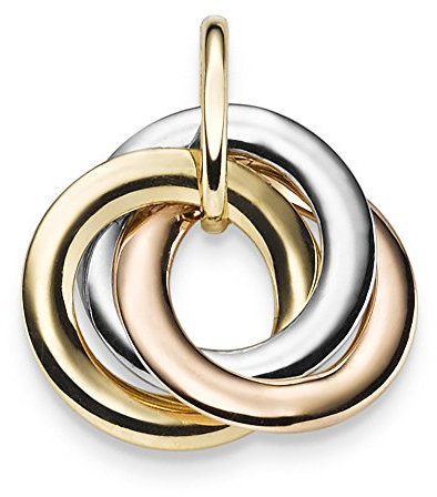 Anhänger 21mm 3 überkreuzte Ringe 585 Gold Gelbgold Rotgold Weißgold Halsschmuck