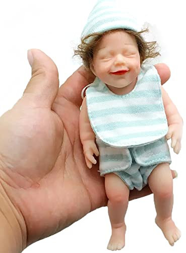 ZIYIUI Bambola Reborns Mini in Silicone 6 Pollici 16 cm Simulazione Bambole Reborn Femmina Silicone per Tutto Il Corpo Bambolina Addormentata Realistico Reborn Toddler Giocattoli (6 pollici)
