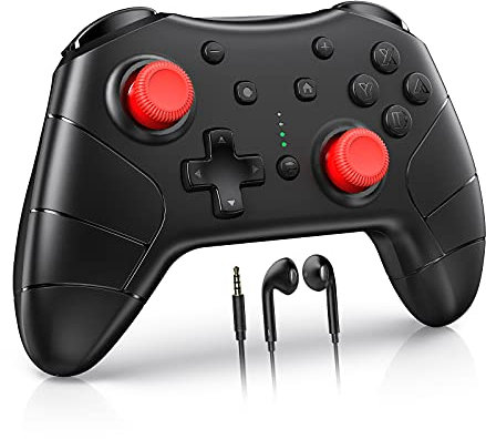 Vivefox Wireless Switch Pro Controller - Switch Lite Compatible, Dual Rumble, Motion Control, Turbo Function, Headphone Jack