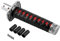 Samurai-Schwert-Schaltknauf,MoreChioce Universal Auto Schalthebel Manueller Schalthebelknauf Automatisch Schaltknauf Getriebekopf Abdeckung mit 4 Adaptern 8mm 9,5mm 10mm und 12mm,Schwarz + Rot