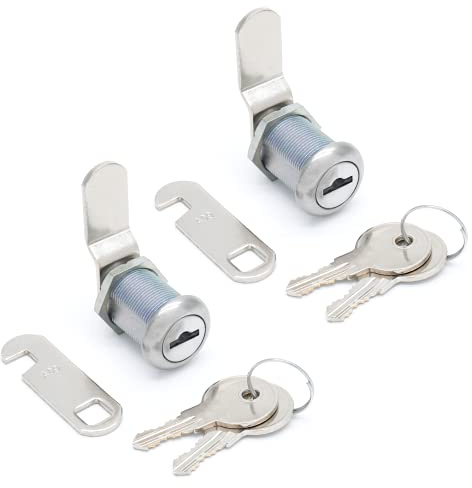 Qjaiune Schrank-Nockenschloss mit 2,2 cm Zylinder, versetztem und Haken, Daumenschloss, Werkzeugkastenschloss, Ersatz-RV-Schlösser für Aufbewahrung, Tür, Aktenschrank, Schublade, Kommode, Briefkasten