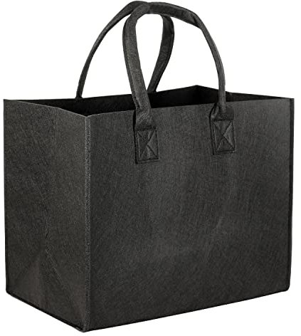 Schramm® Filztasche in 6 Farben ca. 35 x 20 x 28 cm Einkaufstasche Aufbewahrungstasche Kaminholztasche Filz Tasche Filztaschen, Farbe:schwarz