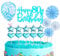 16Pcs Happy 80th Birthday Cake Toppers, Blue, Personalised Cupcake Toppers, 80th Birthday Cake Decorations for Men & Women