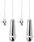 NewZC 2Pcs Chrome Teardrop Light Pull Rubber Weighted Pull Cord Handle with 150 cm Long Nylon Pull Cord String Extension Connector for Bathroom Shower Toilet Ceiling Light Fan - Silver