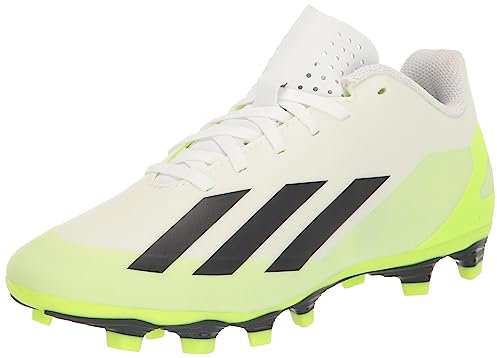 adidas X Crazyfast.4 Flexible Ground Boots, Football Boots Unisex Adult, EU, White Core Black Lemon Lucid, 3.5 UK