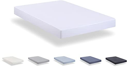 Todocama Spannbettlaken aus gebürsteter Mikrofaser, extra weich, für Bett 140 x 190/200 cm, Weiß