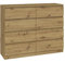 VBChome Kommode mit 8 Schubladen 120 x 40 x 97 cm Eiche Artisan Grifflose Schubladenkommode Mehrzweckschrank für Flur Schlafzimmer Wohnzimmer Kinderzimmer Modern Eiche Artisan