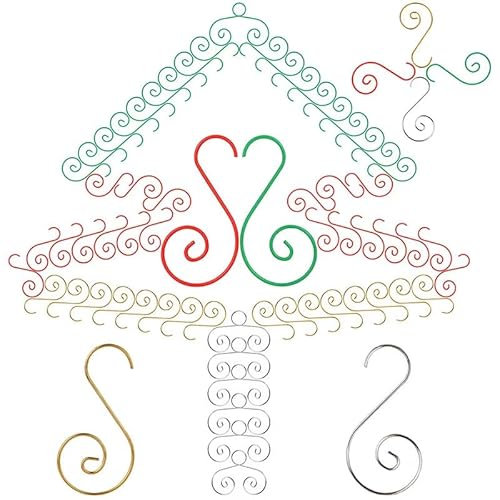 Hicello 80 Stück 50mm Weihnachtsdekoration Haken Weihnachtsbaumanhänger Christbaumkugel Aufhänger Weihnachtsbaumschmuck Haken, sehr geeignet für festliche Atmosphäre, Weihnachtsbaumschmuck