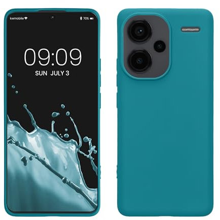 kwmobile Custodia Compatibile con Xiaomi Redmi Note 13 Pro+ 5G / Redmi Note 13 Pro Plus 5G Cover - Back Case per Smartphone in Silicone TPU - Protezione Gommata - petrolio matt