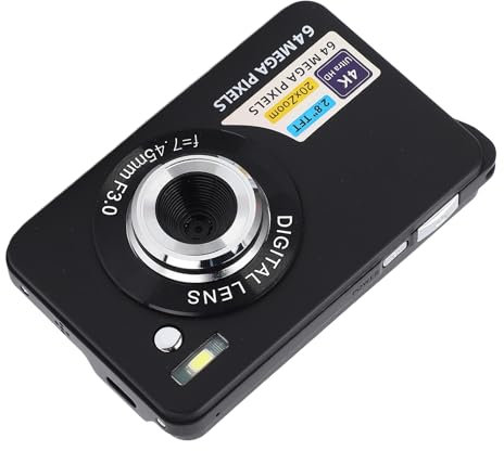 Webcam, Appareil Photo Numérique Zoom 20X 4K 56MP HD Portable Facile à Utiliser pour la Photographie (Black)