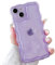 ZTOFERA Wavy Case for iPhone 15, Cute Wave Frame 3D Ripple Design Clear Soft TPU Protective Bumper Lightweight Anti-Yellowing Shockproof Cover for Girls Women, Clear Purple