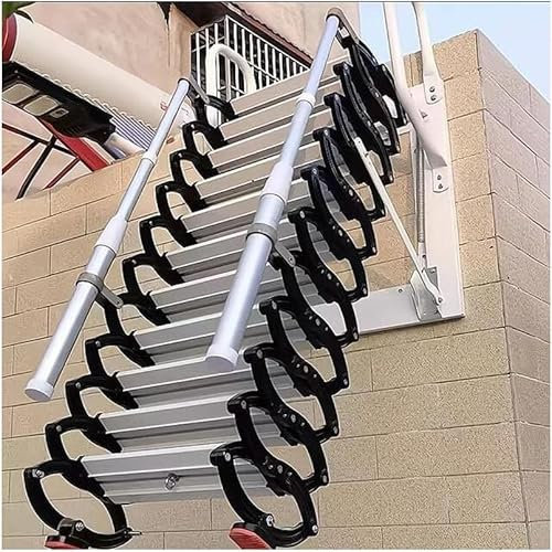 Aioneer Loft Ladder Pull-Down Attic Ladder Home Attic Stairs Indoor and Outdoor Folding Ladder Wall-Mounted Loft Stairs