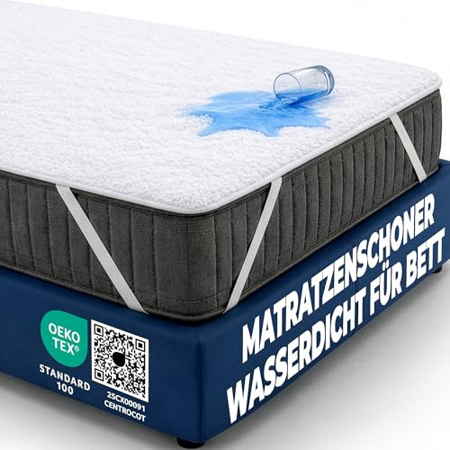 Matratzenschoner 120x200 cm wasserdichte Matratzenauflage aus Baumwolle Inkontinenzunterlage Nässeschutz Matratzenbezüg Atmungsaktive Anti-Allergie und Anti Milben für Bett und Matratze Waschbar