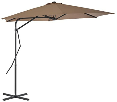 FSJIELW Home & Garden-Garden Sonnenschirm mit Stahlstange 300 cm Taupe - Möbel Wahl