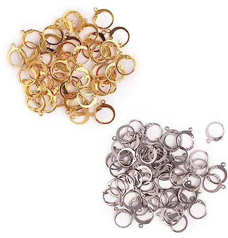 Veemoon 20pcs Handmade Earrings Hook Friendship Bracelet Kit DIY Silver Hoop Earrings Bracelets Beads for Jewelry Making Jewelry Making Kit Necklace Clasp Key Rings Charms Ear Clip