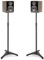 OUUTMEE 2 Packs Adjustable Height Speaker Stands, Heavy Duty 3.6kg Capacity Floor Speaker Stands with Triangle Base & Cable Management for Bookshelf/Satellite Speakers (Black)