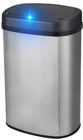 Bayt Kitchen Bin - 60 Liter Automatic Sensor Trash Can, Stainless Steel Bin with Removable Inner Bucket, Silver
