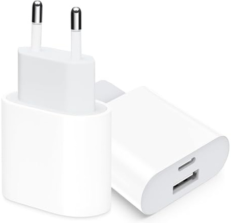 USB C Ladegerät 2Pack, 25W 2Port USBC Netzteil Adapter | Mehrfach, Für iPhone