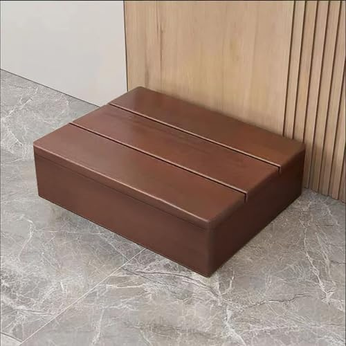 Pounjsd Einstufiger Hocker für Erwachsene, Holz-Tritthocker für Hochbetten, Langer Fußhocker, Massivholz, hölzerner Tritthocker 20CM für Erwachsene und Senioren mit Rutschfester Gummiauflage
