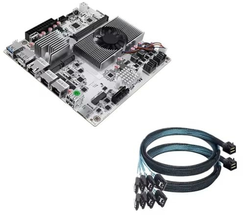 Compatibile con la scheda madre NAS Topton 8-Bay 10G Intel i3-N300 N150 110G+22.5G LAN 2NVMe 2SFF-8643 a 8SATA Type-C Firewall ITX Scheda madre(8GB DDR5 128GB NVMe,I3-N300 2xSFF-8643)