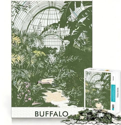 Puzzle da 1000 pezzi per ragazzi con illustrazione di una serra di bufali,decorazione per incastri precisi,gioco per esercizi mentali,gioco per il tempo libero,regalo di Natale divertente (38x52cm)