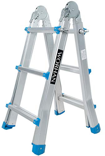 WORHAN Scala Telescopica Estensibile 302cm Telescopica Alluminio Pieghevole Versatile Robusta Scaletta 3.02m L3