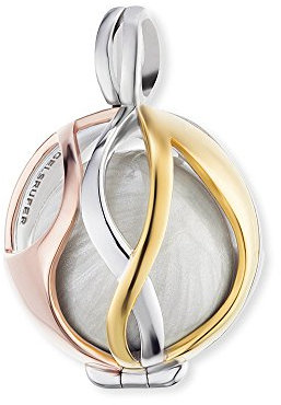 Engelsrufer Paradise Anhänger für Damen 925er Sterlingsilber Tricolour gelb- und rosévergoldet mit perlmuttweißer Klangkugel 18 mm