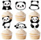 KREATWOW 24 Panda Cupcake-Topper 3,8 cm L x 3,8 cm H Dekoration für Kuchen, Cupcakes und EIS
