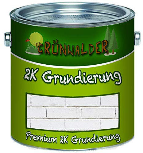 Grünwalder PREMIUM 2-K Grundierung matt inkl. Härter als SET Weiß, Grau, Schwarz Farbauswahl (1 L, Weiß RAL 9010)