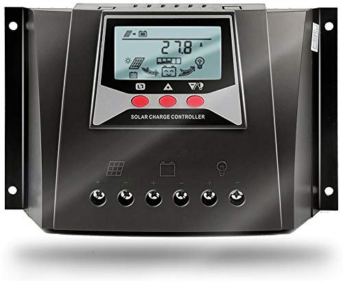 SolaMr 60A Régulateur de Charge Solaire 12V/24V/36V/48V avec Identification Automatique Intelligent Régulateur avec Écran LCD pour Batterie de Panneau Solaire - WP6048D