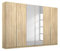 Rauch Möbel Alabama Schrank Kleiderschrank Drehtürenschrank Eiche Sonoma mit Spiegel, Holz, 6-türig inklusive Zubehörpaket Basic 3 Kleiderstangen, 6 Einlegeböden BxHxT 271x229x54 cm