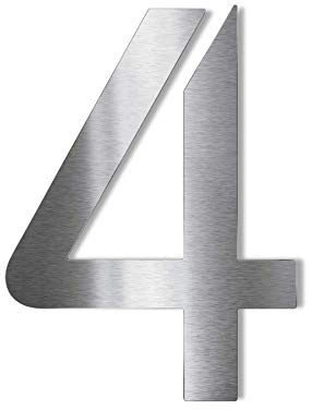 Metzler® Hausnummer Edelstahl mit rückseitiger Gewindemontage und Steckdübeln wetterfest pflegeleicht modernes Design 14cm hoch Bauhaus Schrift Silber Made in Germany 3D Optik Anthrazit kombinierbar