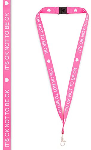 Schlüsselband mit Aufschrift It's OK Not to Be OK für psychische Gesundheit, für Arbeit, Ausweis, Business, für Herren und Damen, Rosa