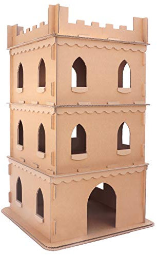 smiley pack Katzenburg aus Wellpappe, Katzenhöhle, Katzenhaus, Katzenschloss, Katzenbedarf, Katzenkorb, Katzenvilla, Katzenliege, Katzenspielplatz, Katzenspielhaus, faltbar, Katzenbett (Large)
