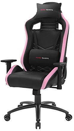 Mars Gaming MGCXNEO, Silla Gaming Premium con Cojines Soft-Touch, Air-Tech Pro, Base de Acero, Reclinable 135º, Relleno Multicapa, Reposabrazos 2D, Ruedas XL, Rosa