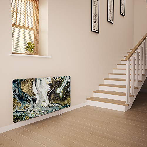 Glass Radiator Cover Printed - Liquid Silver - Made by Premier Range in 1420mm Wide x 640mm High