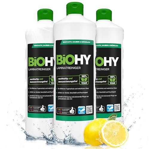BiOHY Limpiador de laminados (3 botellas de 1 litro) | en una combinación especialmente adaptada de tensioactivos reduce la suciedad (Laminatreiniger)