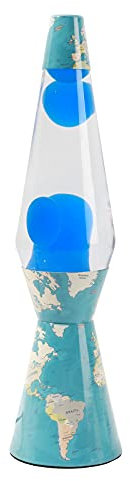 I-TOTAL® - Lampada Lava, effetto bolle, lava lamp colorata (Blue Maps)