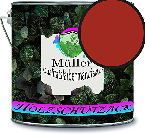 Müller - Barniz para madera, resistente a la intemperie y a largo plazo, protección contra la intemperie, color rojo fuego RAL 3000
