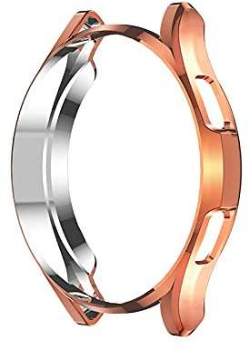 BoLuo Coque Protecteur pour Galaxy Watch 4 Classic 46mm,Silicone étui Plating Housse Cover Transport,Étui Housse Mince Portable Antichoc Etui pour Galaxy Watch 4 Classic 46mm Accessories (Or Rose)