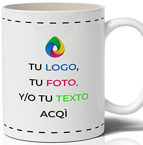 Teetaly - Taza de Cerámica Personalizada con Foto y Texto Impresos - Idea De Regalo Para Día de la Madre/Padre, San Valentín, Cumpleaños, Aniversarios y Navidad