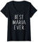 Damen Best Maria Ever Shirt Lustig Personalisiert Vorname Maria T-Shirt mit V-Ausschnitt