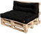 Bielik Palettenkissen 120 x 80 2-teiliges Set für Palettenmöbel| Wasserdicht Europaletten Polster Made in EU | Palettensofa gesteppt komplett Schwarz