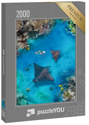 puzzleYOU: Puzzle 2000 Teile „Unterwasserwelt mit Rochen und Korallen“