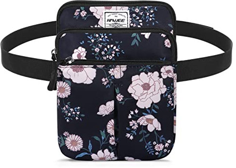 HAWEE Hüftgürteltasche für Damen und Herren, Umhängetasche, Handy, Geldbörse, verstellbarer Schultergurt, Reise-Hüfttasche, multifunktional, modisch, Bauchtaschen, wasserabweisend, Vanessa Flora, 7.8