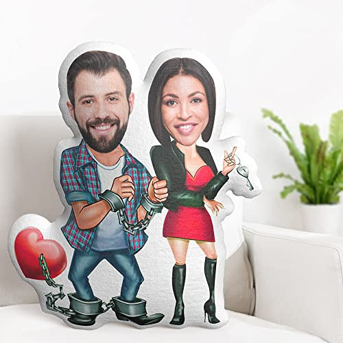 SOUFEEL Kissen mit eigenem Gesicht Personalisierte Paar Kissen Lustige 3D Foto Kissen mit Füllung Doppelseitig Druck Individuelles Geschenk für sie Ihn zum Valentinstag Jahrestag