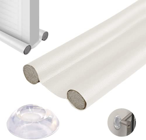 Burlete Puerta Entrada Adaptable hasta 93 cm para Exterior e Interior Reduce Entrada de luz,Polvo,bichos y Ruido - Burlete bajo Puerta Aislante Termico Frio/Calor (Blanco Tope)