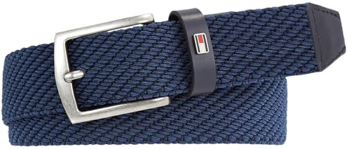 Tommy Hilfiger Herren Gürtel Denton 3.5 Elastic Stoffgürtel, Blau (Space Blue), 90 cm