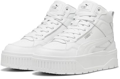 Puma Women Karmen II Idol MID Sneaker, Puma White-Puma White-Puma Silver, 37.5 EU